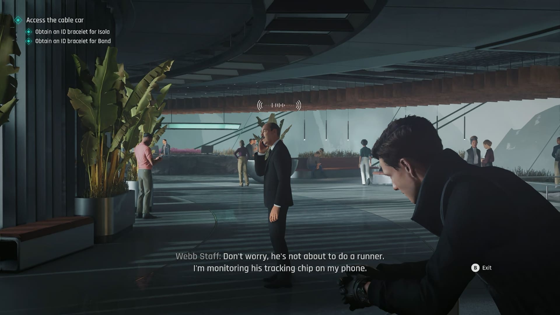 007 First Light review screenshot 17 eavesdropping conversations information locked room
