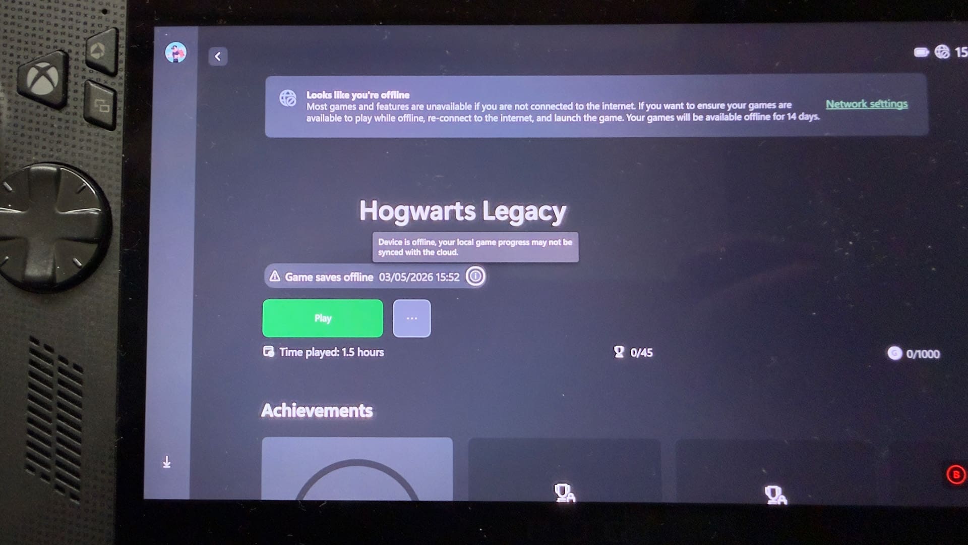 Vergeet niet je save data van tevoren te syncen als je straks geen internetverbinding hebt, om te voorkomen dat je geen recente (of überhaupt geen) save file hebt