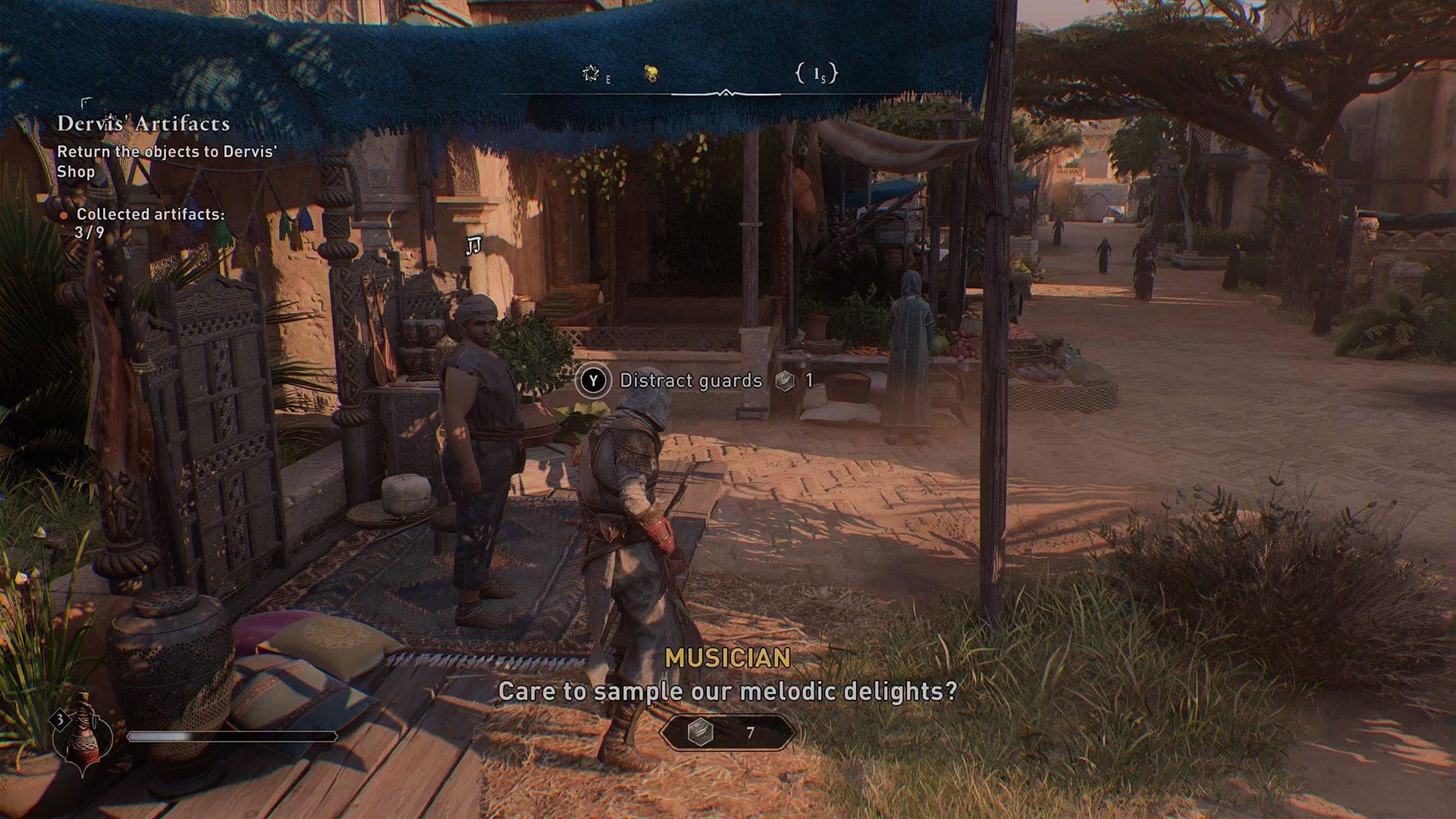Assassin's Creed Mirage review screenshot 9 musicians for distraction