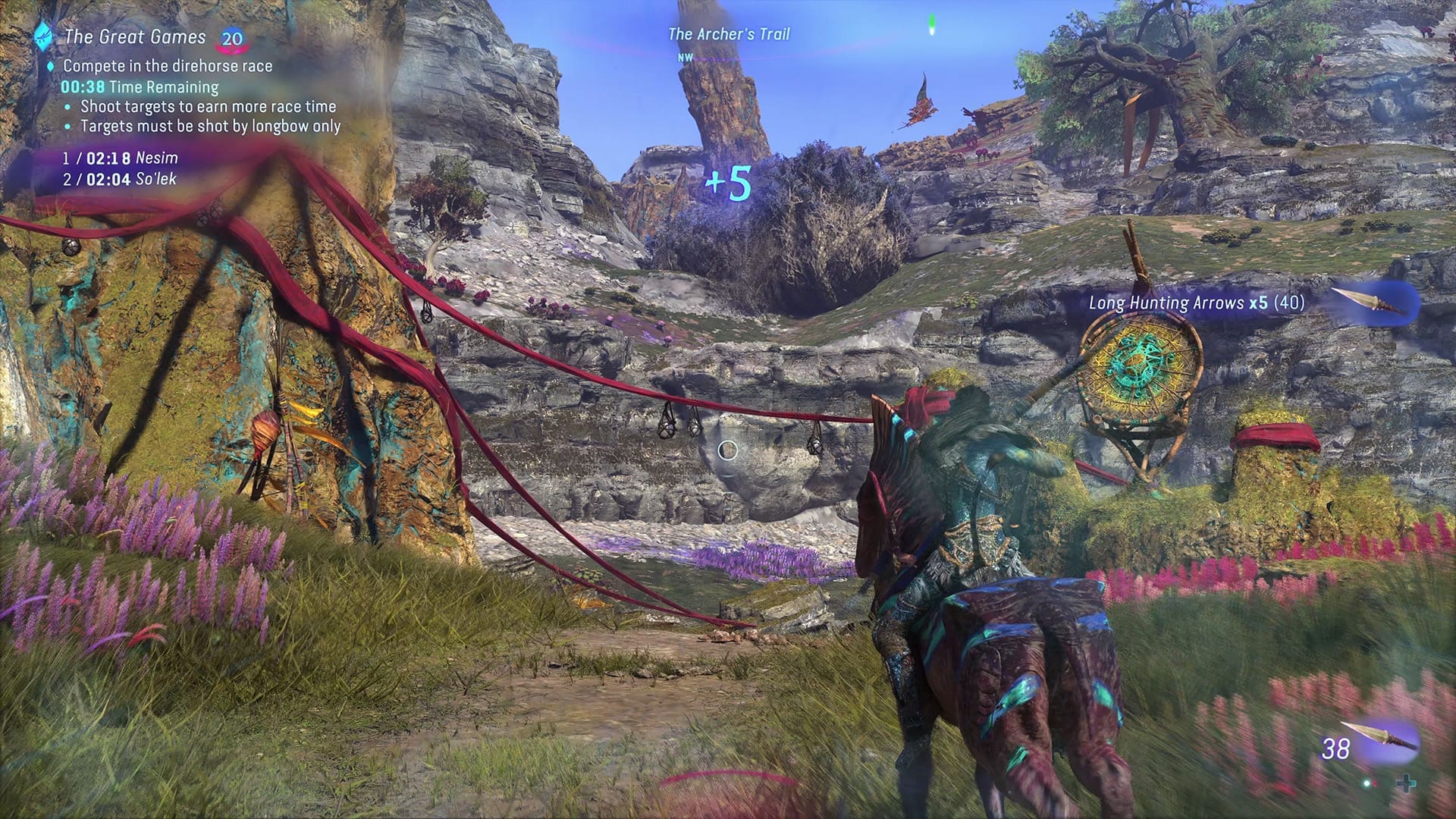 Avatar Frontiers of Pandora The Sky Breaker DLC review screenshot 4 timed event race reach finish shooting dartboards