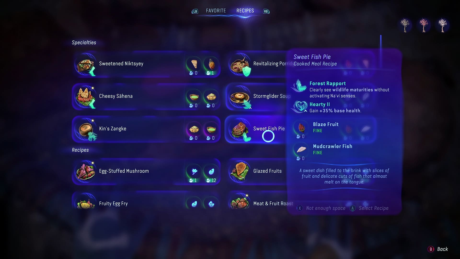 Later in de game ontgrendel je zelfs recepten om te koken