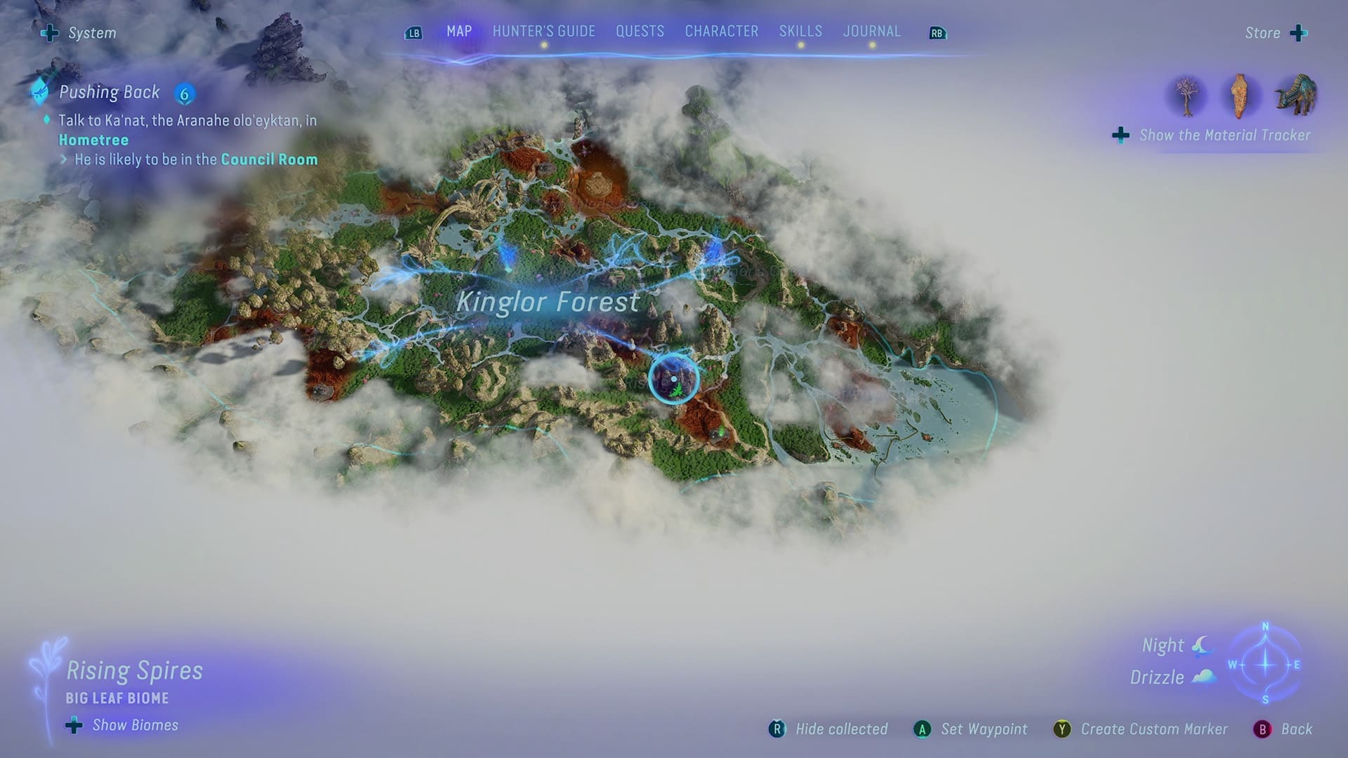 Aan het begin van Avatar: Frontiers of Pandora bevind je je in de Kinglor Forest-regio