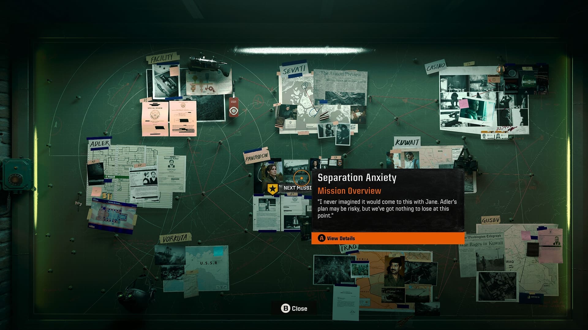 Call of Duty Black Ops 6 review screenshot 9 Evidence Board select mission