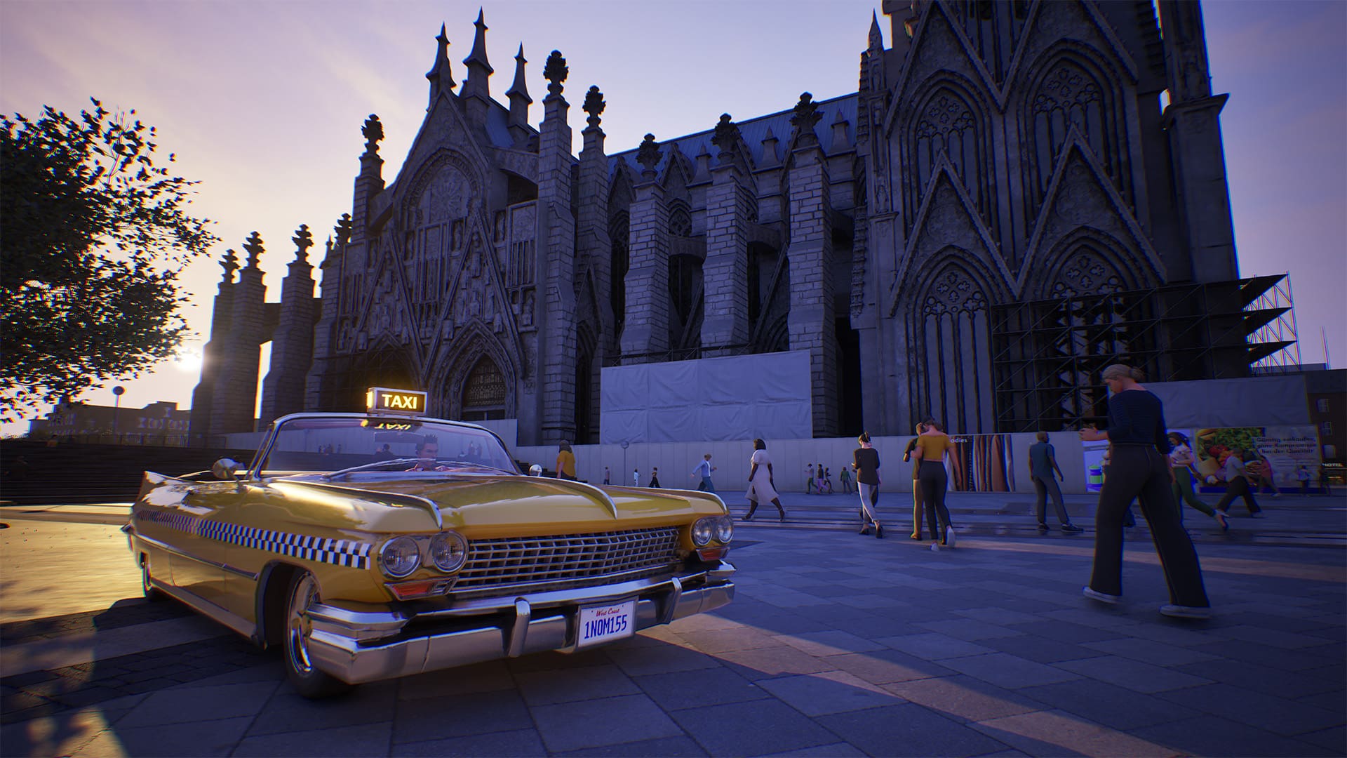 Dit grote plein met een kathedraal is een van de vele Duitse kenmerken in de Duitsland-map van Crazy Taxi: World Tour