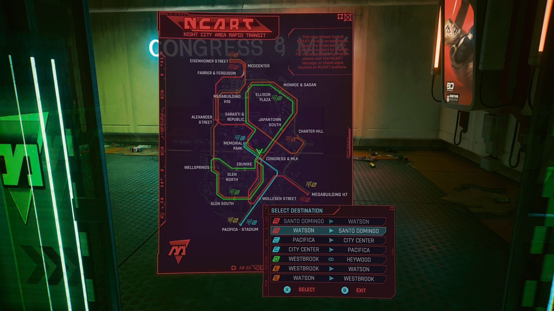 Cyberpunk 2077 Phantom Liberty update 2.1 review screenshot 10 underground metro stops travel route