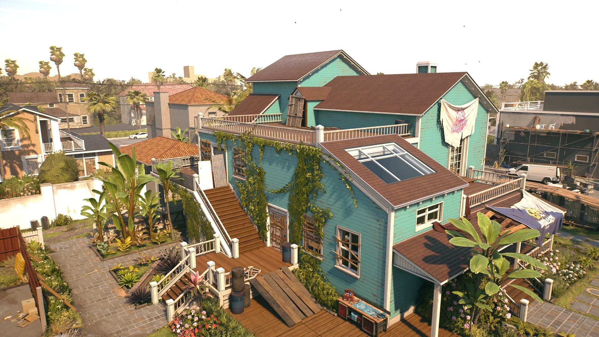 Dead Island 2 Ultimate Edition artikel screenshot 2 Neighborhood Watch barricade Bobcats dorm