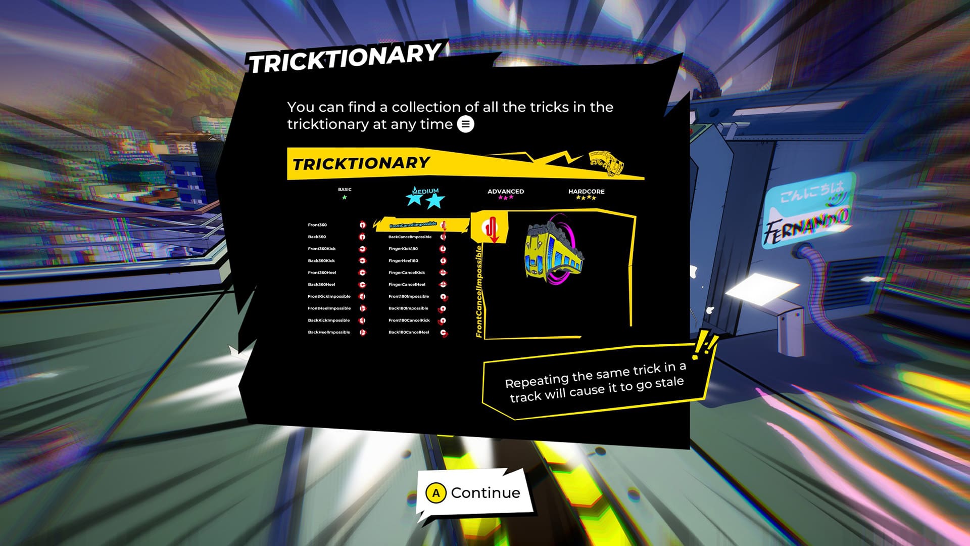 De tricktionary zit vol gekke trucs voor je Denshattack-carrière