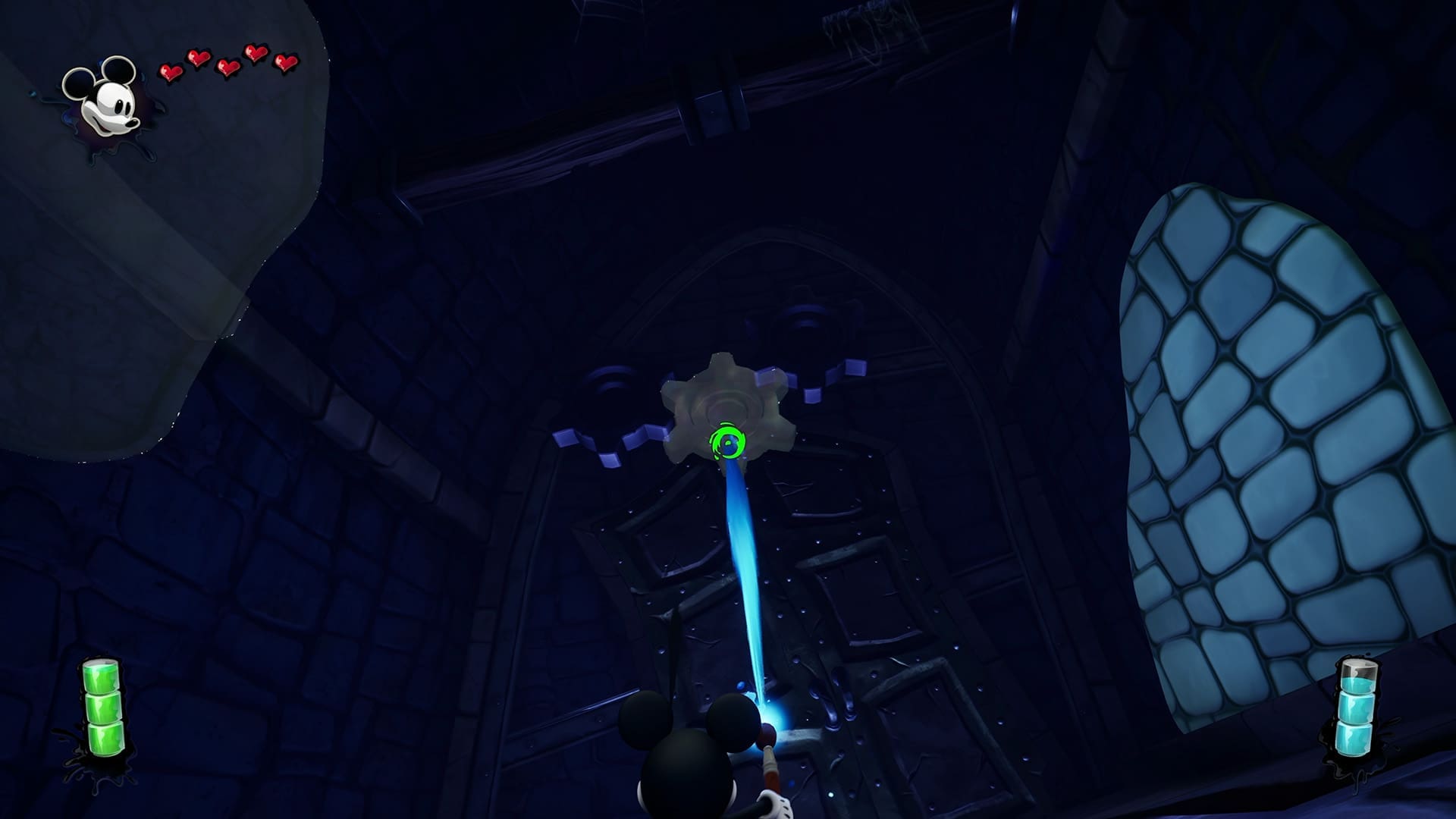 Disney Epic Mickey Rebrushed gamescom 2024 preview screenshot 2 spraying paint open doors