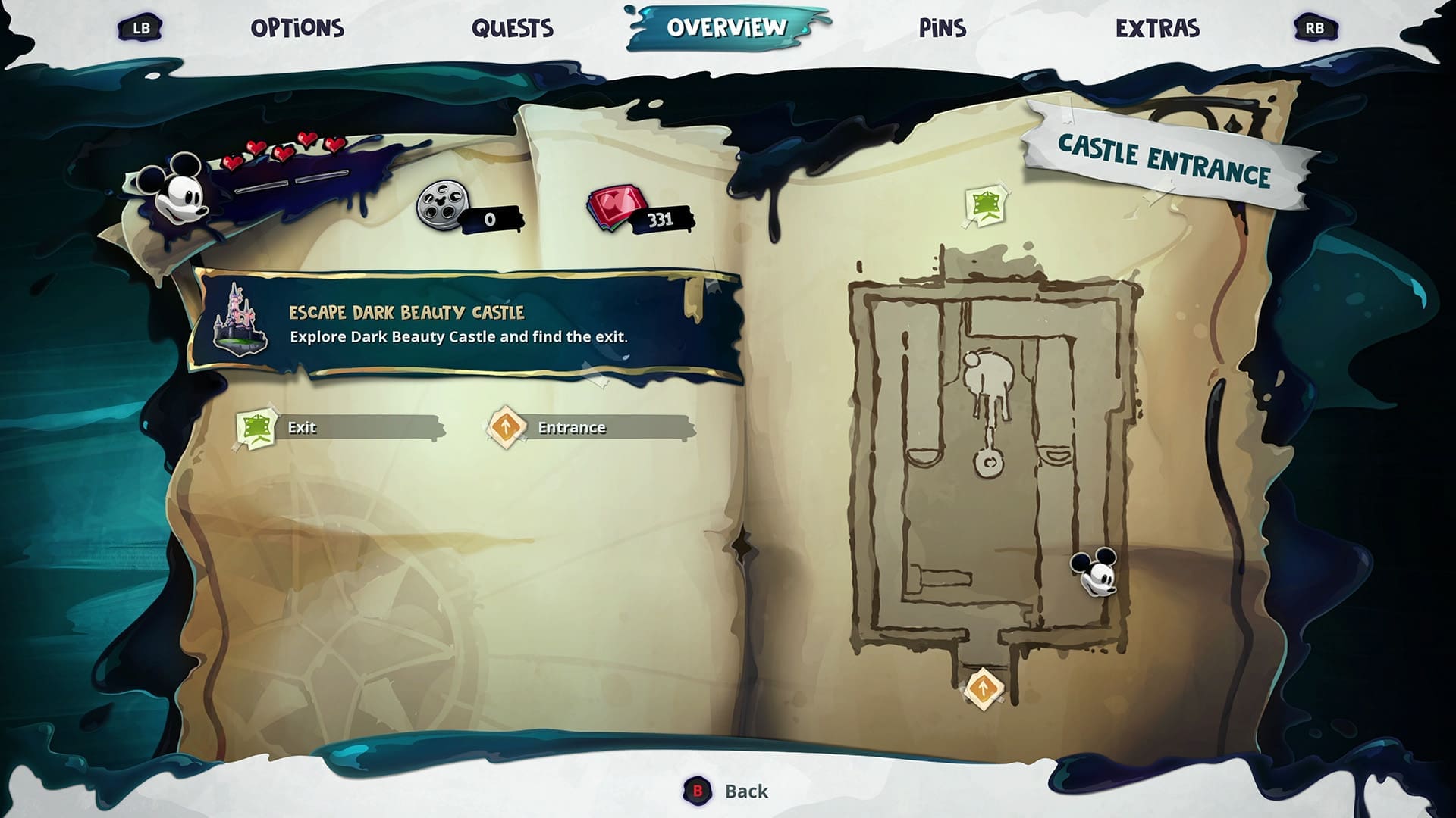 Disney Epic Mickey Rebrushed gamescom 2024 preview screenshot 7 map Mickey's location icon