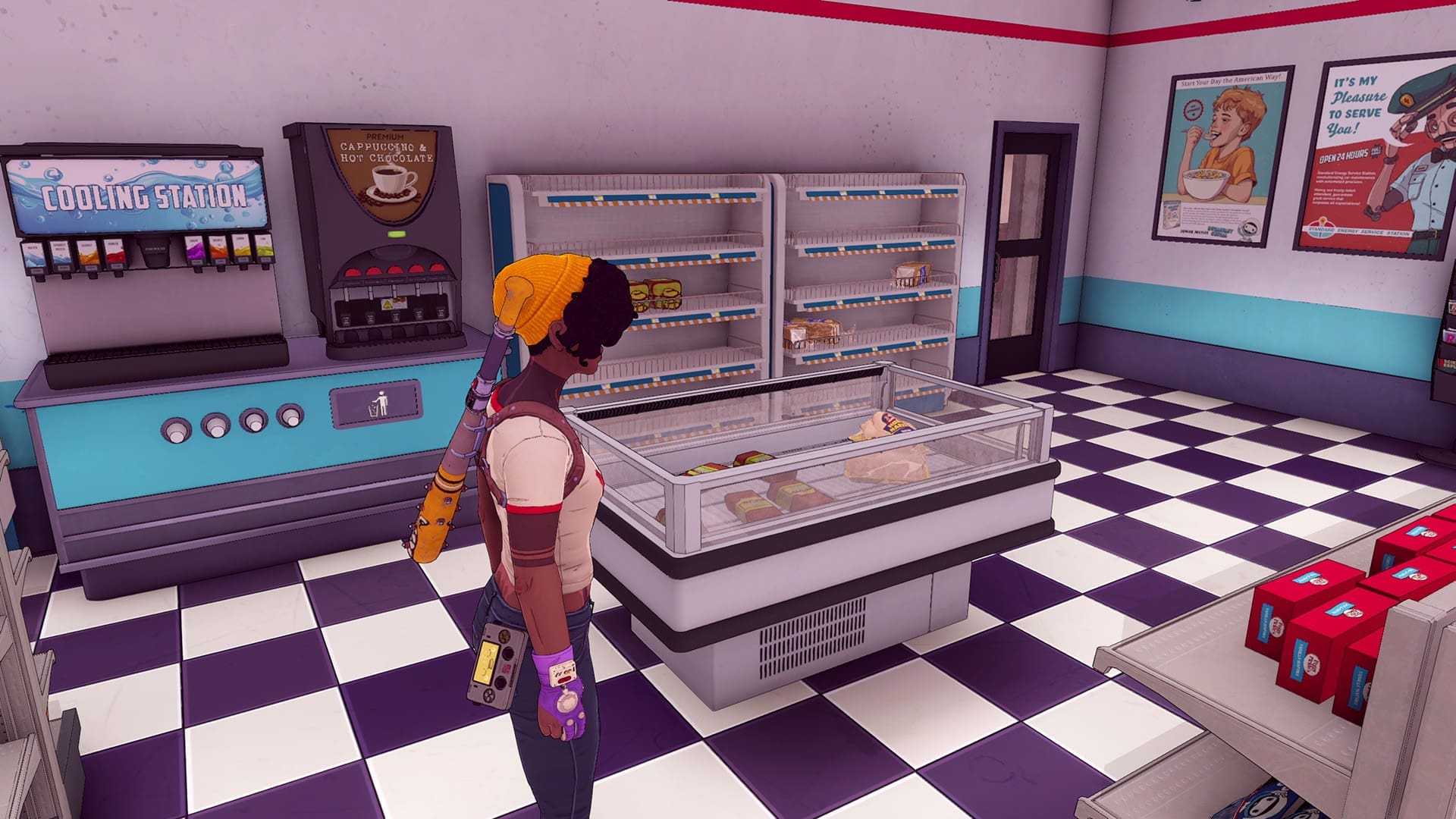 Dustborn game review screenshot 1 supermarket detailed comic book style