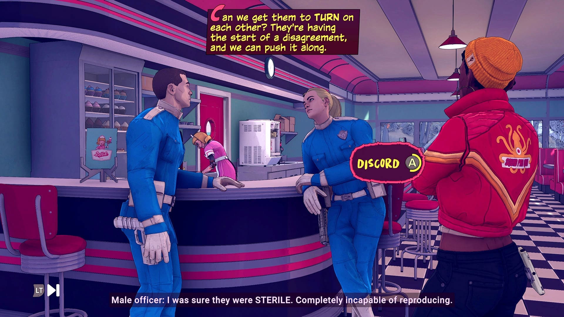 Dustborn game review screenshot 11 word Discord turning characters