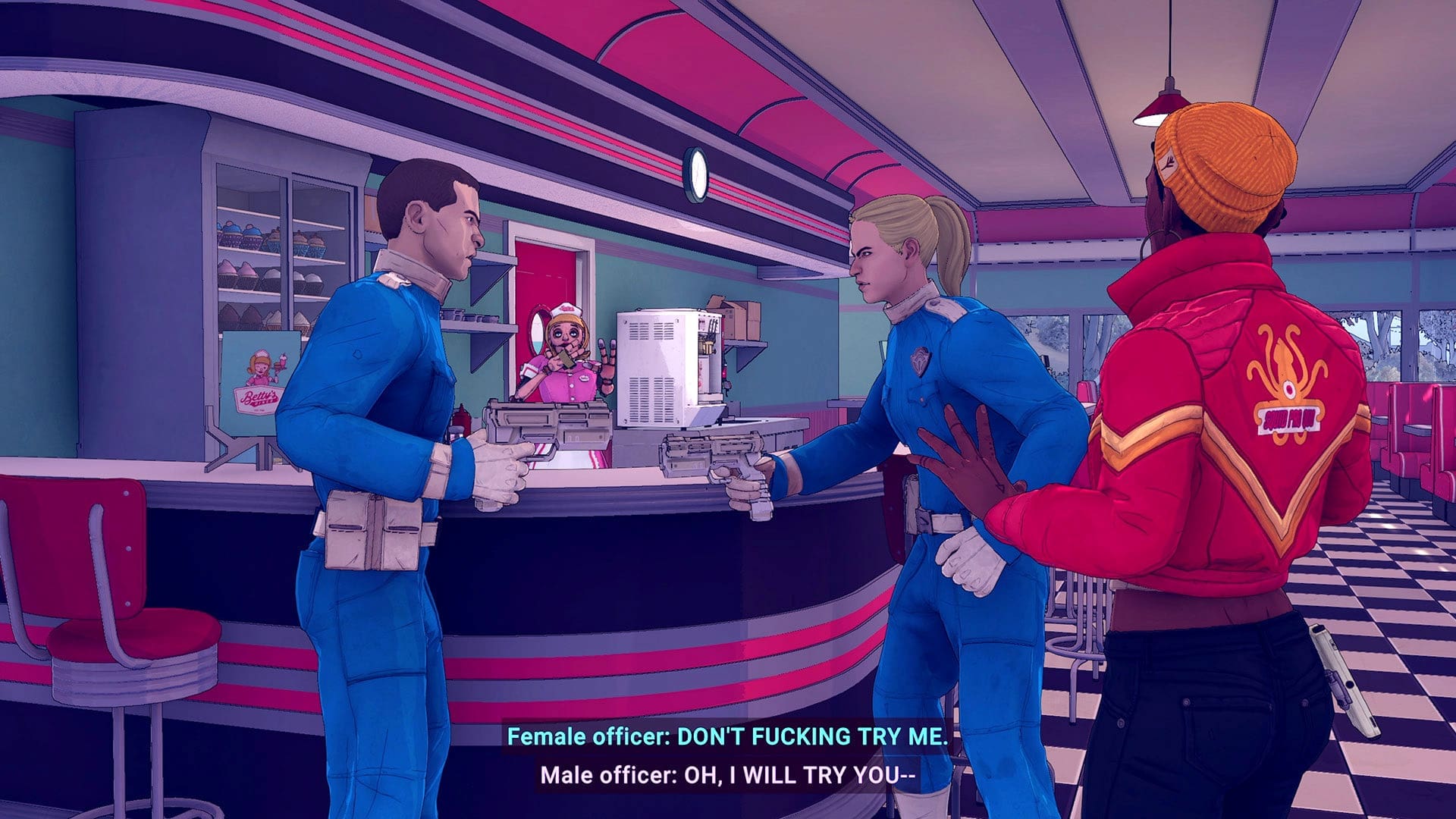 Dustborn game review screenshot 13 cops shooting