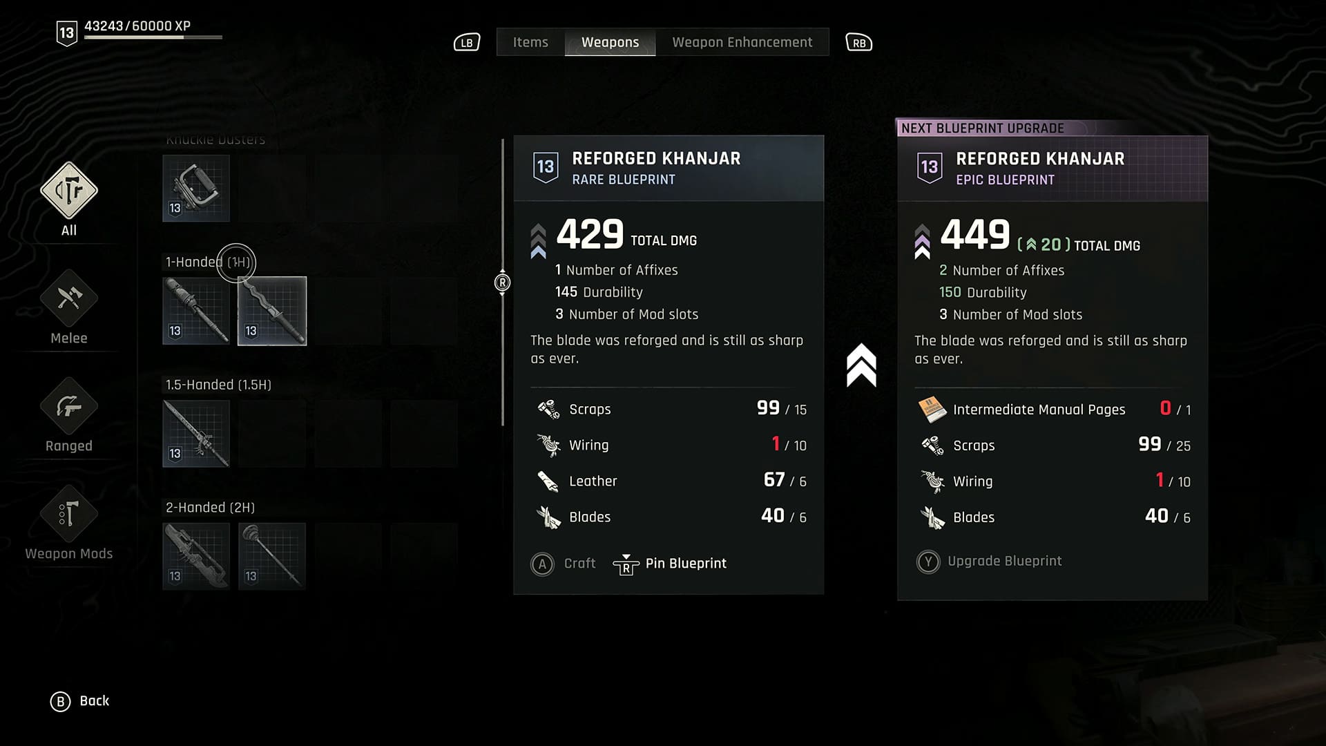 Dying Light The Beast review screenshot 16 Blueprints weapon upgrades