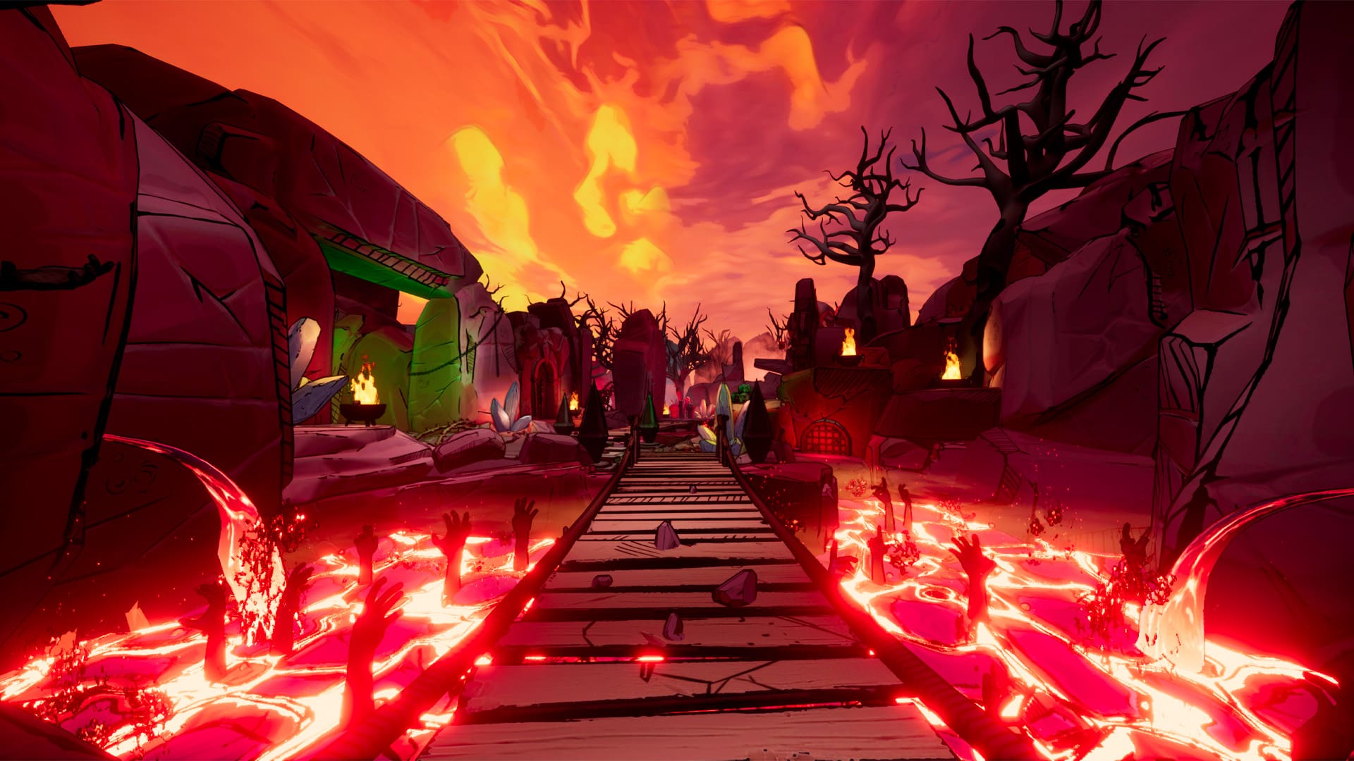 Al vrij snel kom je terecht in een van de zones van de hel