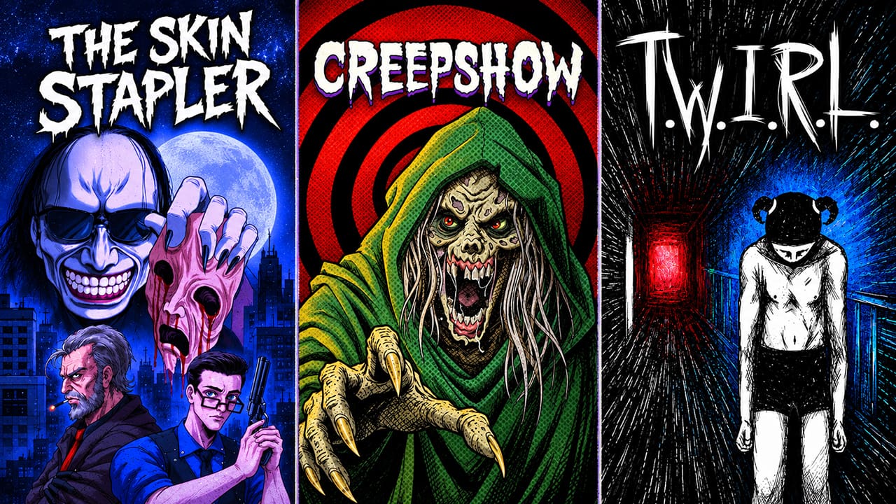 Indie Mini-Reviews september 2026 The Skin Stapler, Creepshow T.W.I.R.L. article featured image Side-Scroller.nl