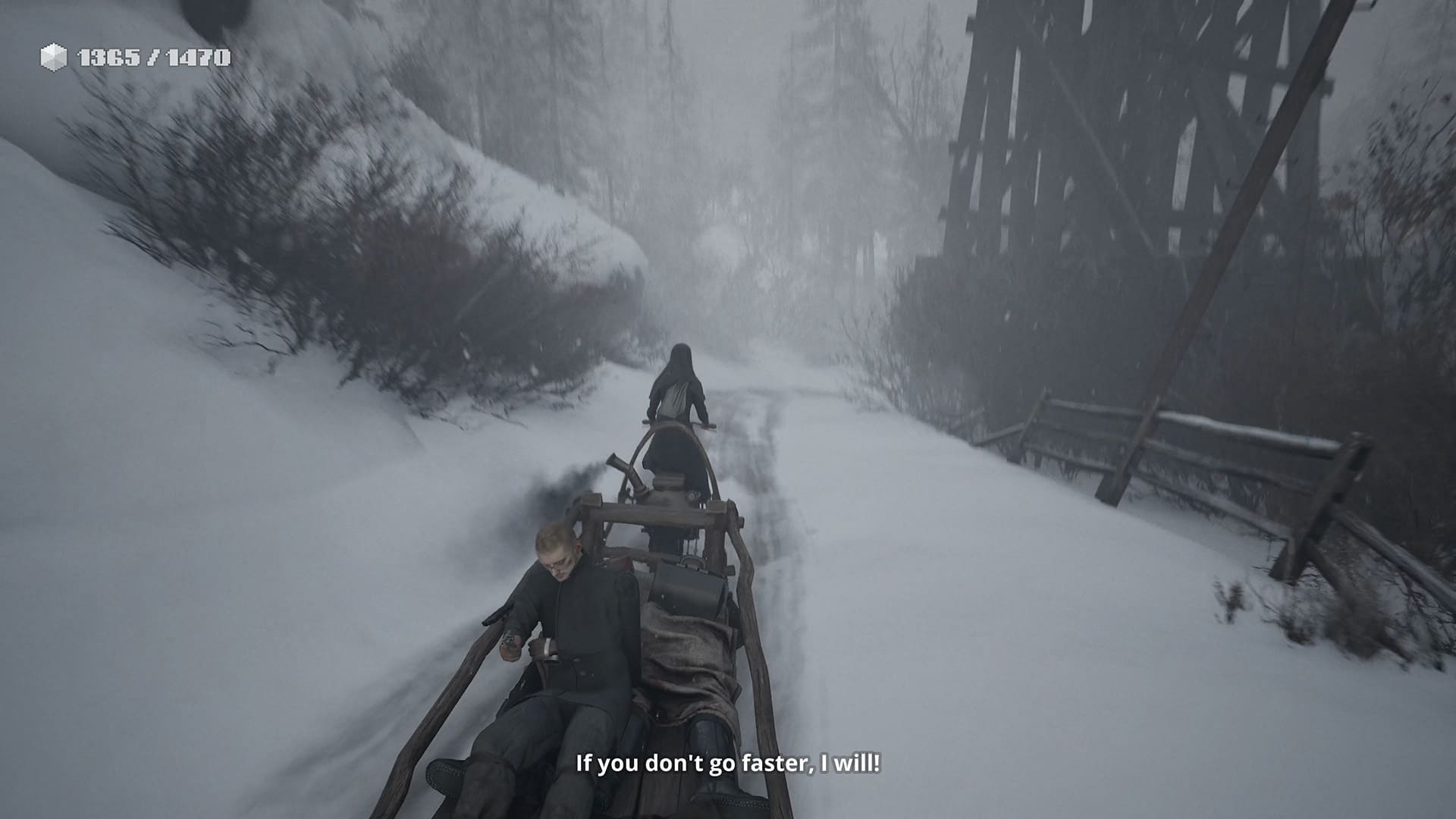 Indika game review screenshot 2 Ilya character injured driving motorbike snow