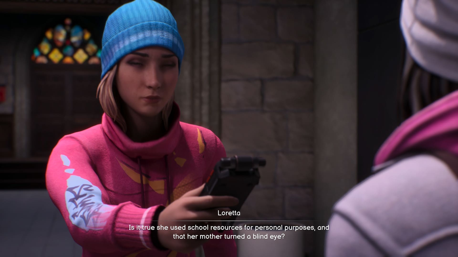 Life is Strange Double Exposure review screenshot 3 Loretta character gossips