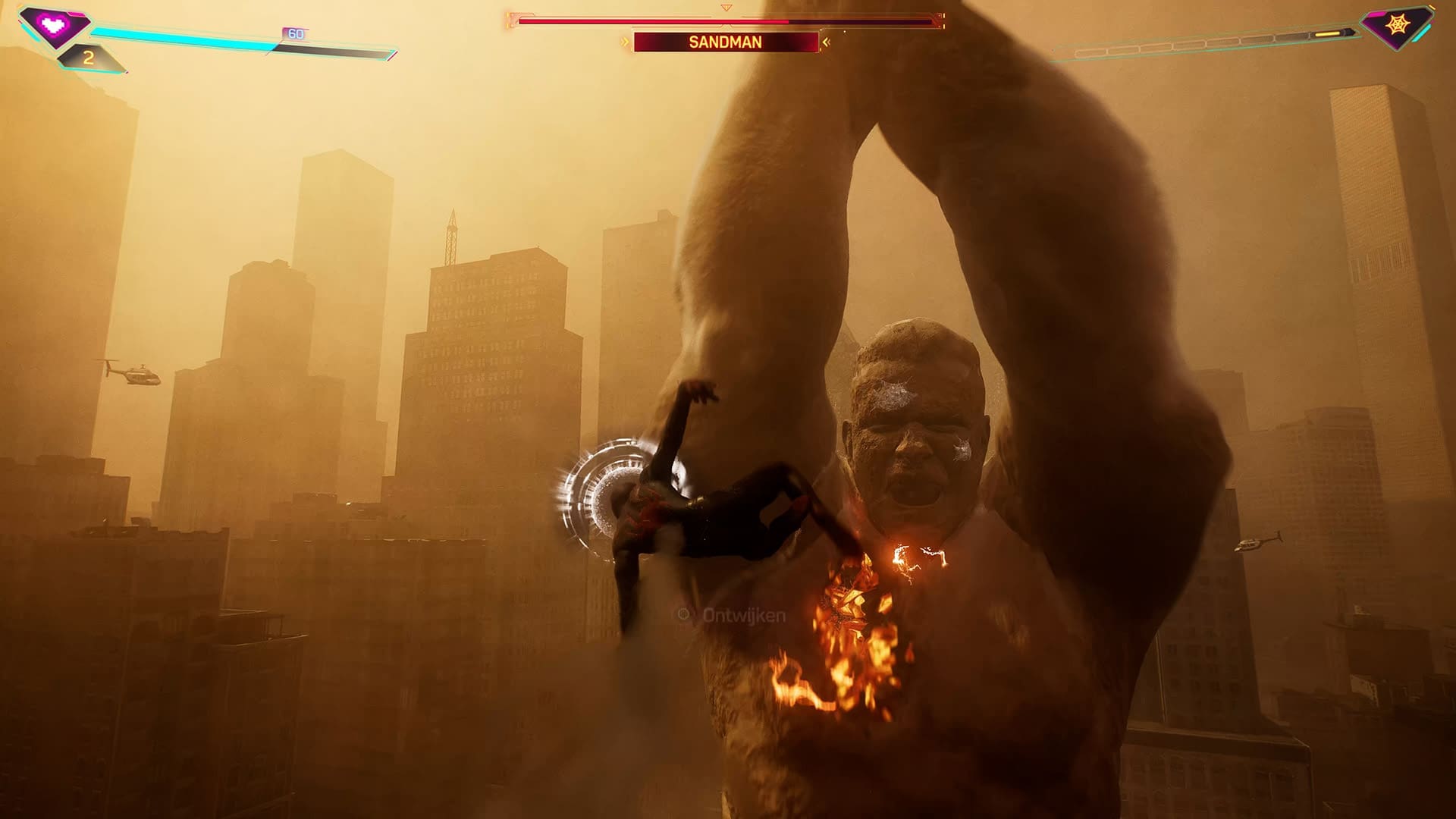 In de openingsscène van Marvel's Spider-Man 2 neem je het op tegen Sandman