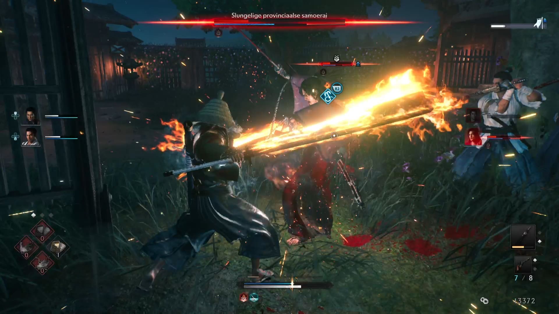 Rise of the Ronin review screenshot 8 flaming whetstone sword on fire