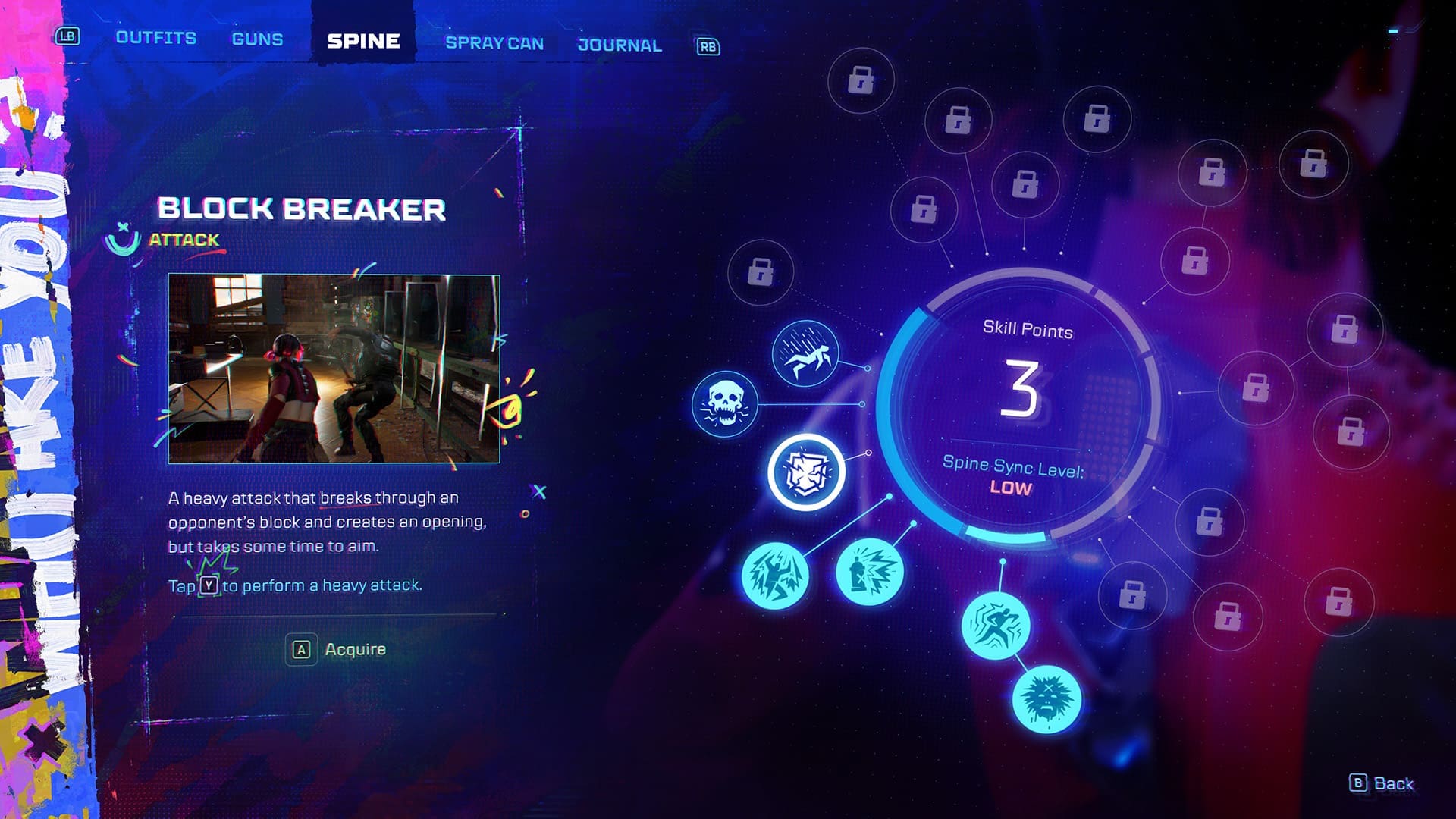 SPINE gamescom 2024 preview screenshot 2 skill points progression tree