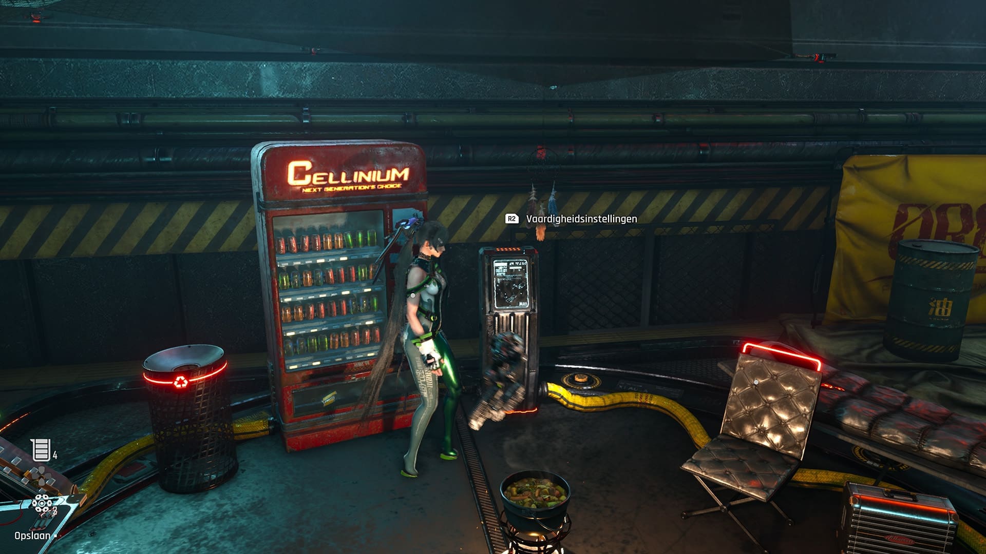 Stellar Blade game review screenshot 14 camp restore health buy items Cellinium vending machine