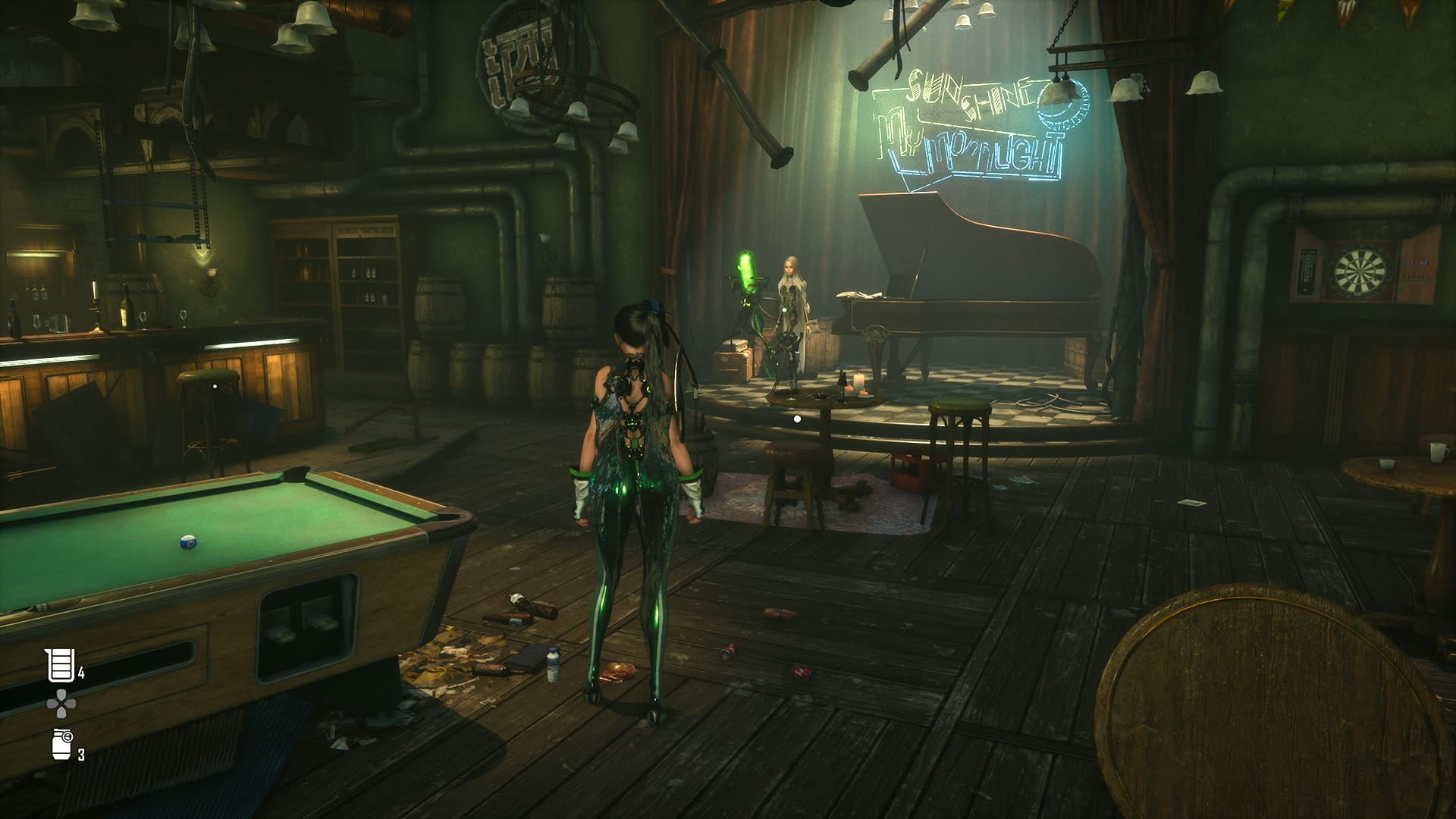 Stellar Blade game review screenshot 8 Xion bar singer non-stop