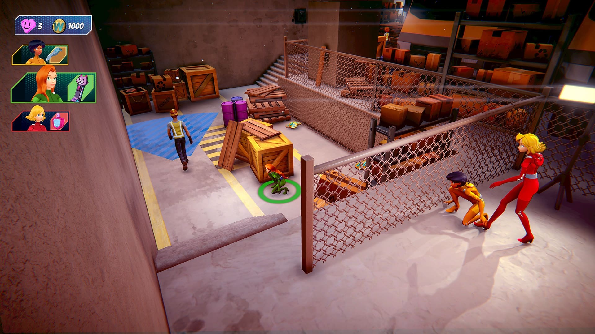 Totally Spies Cyber Mission gamescom 2024 preview screenshot 4 demo sneak unseen through warehouse