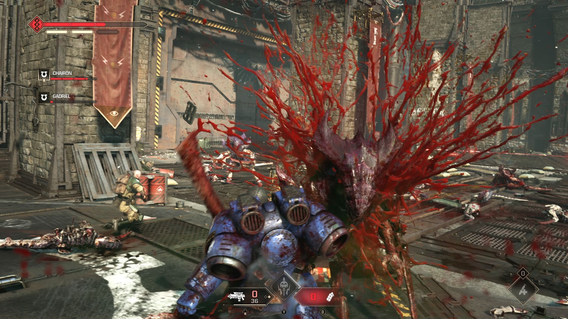 Door een Finisher uit te voeren met je Chainsword snijd je de vijand als het ware in stukjes