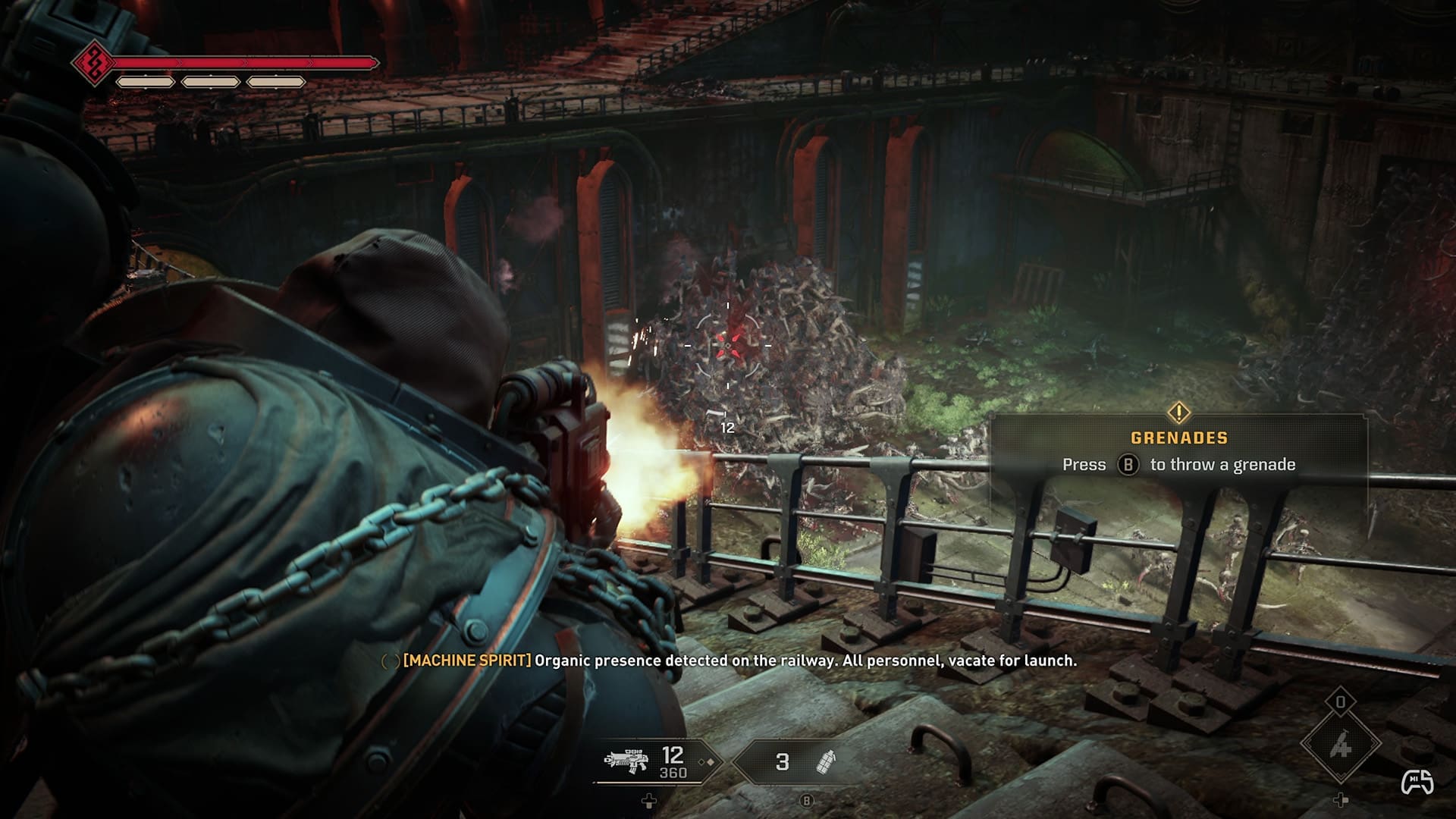 Warhammer 40k Space Marine 2 review screenshot 8 Saber Swarm engine hordes enemies on screen