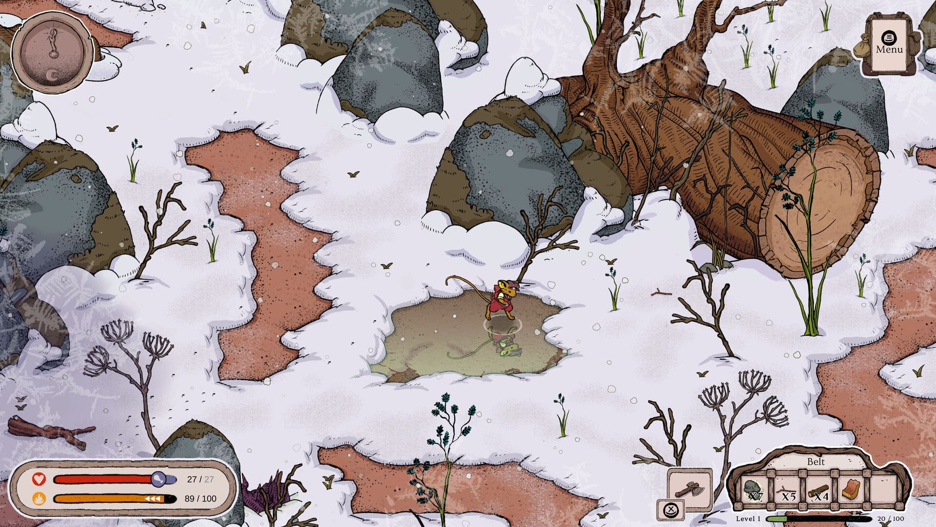 Winter Burrow gamescom 2024 preview screenshot 2 snowy forest area