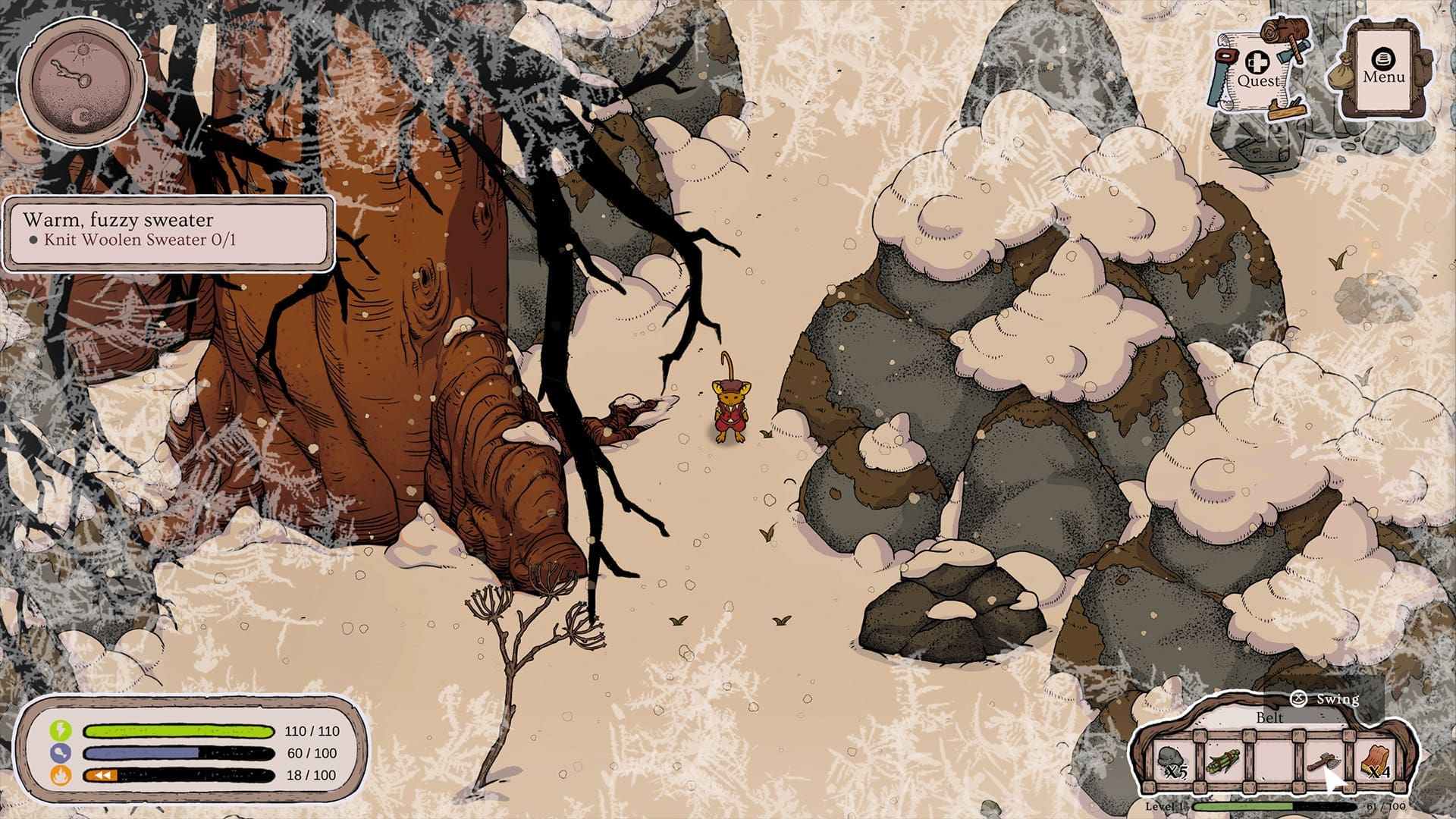 Winter Burrow gamescom 2024 preview screenshot 4 walk forest freeze