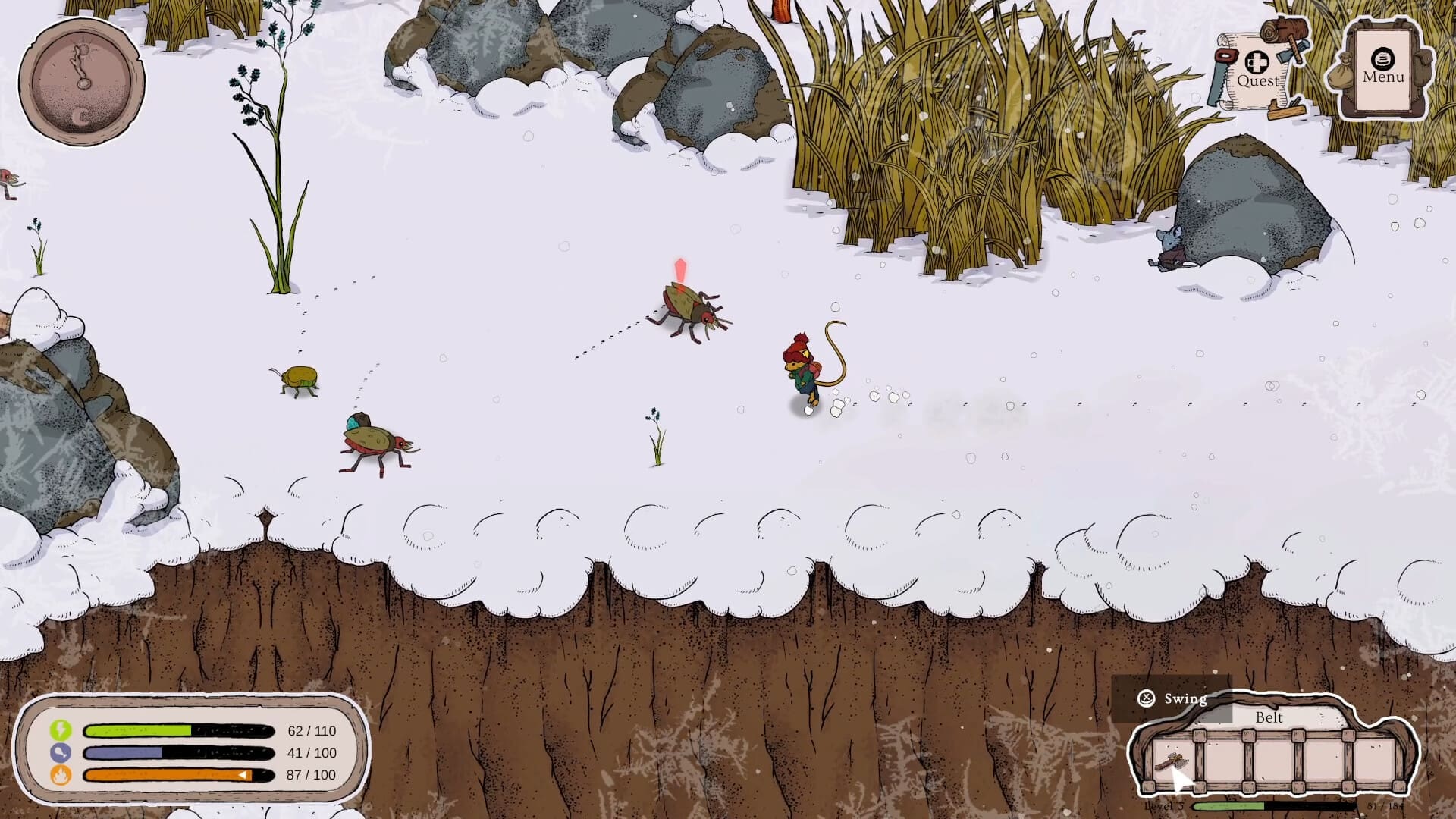 Winter Burrow gamescom 2024 preview screenshot 6 insects forest area